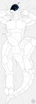  2019 3_fingers absurd_res anthro balls blue_eyes digitigrade erection fingers glans hi_res humanoid_penis line_art machine male nude open_mouth penis robot simple_background solo synth_(vader-san) tongue tongue_out venerabela watermark white_background 