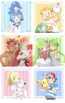  &gt;_&lt; 3boys 4girls :3 abs ahoge alolan_form alolan_marowak alolan_vulpix arm_around_neck arm_behind_back arm_up artist_name back_bow bangs bare_shoulders baseball_cap belt black_eyes black_hair blonde_hair blown_kiss blue_eyes blue_hair blue_sailor_collar blue_shirt blue_swimsuit blush blush_stickers bone bow braid breasts brown_eyes brown_hair charjabug clenched_hand closed_eyes closed_mouth collarbone dark_skin dark_skinned_male flat_chest french_braid full_body gen_1_pokemon gen_7_pokemon green_eyes green_hair green_hairband grin hair_tie hairband half-closed_eye hand_on_hip hand_up hands_up happy hat highres holding holding_pokemon jewelry jpeg_artifacts kaki_(pokemon) light_blush lillie_(pokemon) long_hair mamane_(pokemon) mao_(pokemon) mei_(maysroom) midriff_peek multicolored_hair multiple_boys multiple_girls navel necklace one-piece_swimsuit one_eye_closed open_mouth orange_hair outstretched_arm overalls paws pikachu pleated_skirt pointing pokemon pokemon_(anime) pokemon_(creature) pokemon_sm_(anime) ponytail popplio red_eyes red_hair red_headwear sailor_collar satoshi_(pokemon) shiny shiny_hair shirt shirtless short_hair short_sleeves signature skirt sleeveless sleeveless_shirt small_breasts smile standing striped striped_background striped_shirt suiren_(pokemon) swept_bangs swimsuit swimsuit_under_clothes tattoo teeth tied_hair togedemaru tsareena turtonator twintails two-tone_hair upper_body white_shirt white_skirt wristband yellow_hairband 