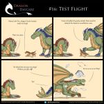  1:1 acaedus book canid canine canis comic dawn_(character) dragon eyewear female feral glasses hi_res humor male mammal rimentus scalie size_difference walnut_(character) western_dragon wolf 