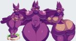  anthro big_breasts big_butt breasts butt chiropteran ear_piercing female fur hi_res mammal mrsk neck_tuft nipples piercing pteropodid purple_fur pussy solo tuft wings yellow_eyes 