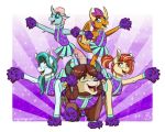  amber_eyes arthropod blue_eyes bovid bovine changeling cheerleader dragon equid equine female friendship_is_magic green_eyes group hi_res horn horse inuhoshi-to-darkpen lighthoof_(mlp) mammal my_little_pony ocellus_(mlp) pom_poms pony shimmy_shake_(mlp) smolder_(mlp) wings yak yona_(mlp) 