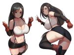  black_eyes black_hair final_fantasy final_fantasy_vii gg-e gloves long_hair navel panties skirt thighhighs tifa_lockhart underwear white 