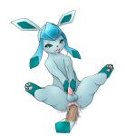  anal anal_penetration anus blush bodily_fluids cum eeveelution feral flucra genital_fluids glaceon human male male/male mammal nintendo pawpads penetration penis pok&eacute;mon pok&eacute;mon_(species) solo_focus spread_legs spreading text video_games 