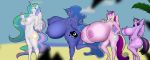  absurd_res anthro aunt beast_(disambiguation) big_breasts breasts equid female friendship_is_magic group hi_res horn huge_breasts hyper hyper_breasts mammal my_little_pony niece nude pose princess_cadance_(mlp) princess_celestia_(mlp) princess_luna_(mlp) pussy sibling sister sisters skyearts twilight_sparkle_(mlp) winged_unicorn wings 