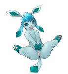  anus blush clitoris eeveelution female feral flucra glaceon nintendo pawpads pok&eacute;mon pok&eacute;mon_(species) presenting presenting_pussy pussy solo spread_legs spreading text video_games 