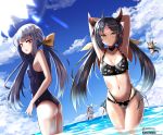  bikini epic7 highres luna_(epic7) ravirihiseea_vizzall_(epic7) swimsuit twintails twomoon yufine_(epic7) 
