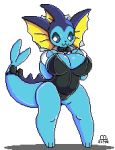  2019 3_toes :3 alpha_channel anthro big_breasts blue_eyes blue_skin bow_tie breasts bunny_costume camel_toe clothing costume eeveelution female fin frill_(anatomy) hi_res long_tail meatboom membrane_(anatomy) membranous_frill neck_frill nintendo pok&eacute;mon pok&eacute;mon_(species) ribbons simple_background solo tail_bow tail_ribbon thick_thighs toes transparent_background vaporeon video_games 