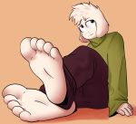  2019 5_toes absurd_res anthro asriel_dreemurr barefoot boss_monster bovid caprine clothed clothing feet foot_focus fur hi_res luckymax2012 male mammal simple_background soles solo toes undertale video_games 