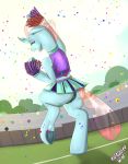  absurd_res anus arthropod changeling cheerleader eyes_closed female friendship_is_magic hi_res my_little_pony no_underwear ocellus_(mlp) outside pussy wolfmask 