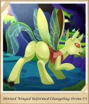  arthropod butt changeling forked_tongue friendship_is_magic horn insect_wings my_little_pony orange_eyes solo sparkles tongue vavacung wings 