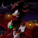  1:1 2009 anthro clothing cloud eulipotyphlan footwear gloves handwear hedgehog heilos male mammal moon night red_eyes shadow_the_hedgehog sitting solo sonic_(series) tuft video_games 