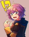  1girl ahoge bernadetta_von_varley blush fire_emblem fire_emblem:_three_houses grey_eyes hood hzk_(ice17moon) long_sleeves looking_at_viewer open_mouth purple_hair shadow short_hair simple_background solo tears uniform upper_body wavy_mouth 