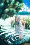  1girl absurdres ano_hi_mita_hana_no_namae_wo_bokutachi_wa_mada_shiranai. highres honma_meiko iren_lovel scenery soaking_feet summer water_surface 