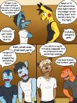  anthro anthrofied charmander clothed clothing comic eevee froakie fully_clothed fuze hi_res male nintendo pikachu pok&eacute;mon pok&eacute;mon_(species) riolu shinx shirt sport t-shirt tank_top topwear video_games volleyball 