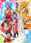  angel_wings ayo_(isy8800) baby black_eyes black_hair blonde_hair blue_eyes blue_footwear blue_hair boots clenched_hands closed_eyes dated dougi dragon_ball dragon_ball_(classic) dragon_ball_super dragon_ball_z electricity feathers genki_dama kaio_ken long_hair monkey_tail multiple_persona nude open_mouth power_pole smile son_gokuu super_saiyan super_saiyan_3 super_saiyan_blue tail thumb_sucking torn_clothes very_long_hair wings wristband 