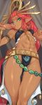  breasts breath_of_the_wild clothed clothing dark_skin disembodied_penis erection fellatio female gerudo group group_sex hair handjob hi_res humanoid humanoid_pointy_ears jtveemo looking_at_viewer makeup male male/female nintendo nipples not_furry oral penile penis red_hair riju sex solo_focus the_legend_of_zelda threesome vein veiny_penis video_games 