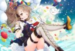  animal bird bondson boots bow breasts brown_eyes brown_hair garter_belt long_hair love_live!_school_idol_project minami_kotori ponytail 