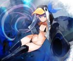  animal bikini blue_eyes choker fate/grand_order fate_(series) flat_chest garakuta hat long_hair meltlilith_(fate) navel penguin purple_hair swimsuit underwater water 