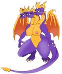  3_head activision bat_wings breasts crouching dragon female gadjil974 hi_res hydra membrane_(anatomy) membranous_wings multi_head multifur nude scalie spyro spyro_the_dragon thick_thighs vaginal_slit video_games wings 