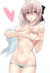  bikini breast_hold fate/grand_order sakura_saber shunichi swimsuits topless towel 