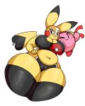  2019 anthro anthrofied belly big_breasts big_butt blush breasts butt camel_toe cleavage cleft_tail clothed clothing cosplay_pikachu_(character) cosplay_pikachu_(costume) deep_navel digital_media_(artwork) duo female front_view hand_on_hip hi_res kirbot12 kirby kirby_(series) looking_at_viewer low-angle_view male mammal mask midriff navel nintendo pikachu pikachu_libre pok&eacute;mon pok&eacute;mon_(species) simple_background slightly_chubby smile standing thick_thighs tongue tongue_out video_games voluptuous white_background wide_hips 