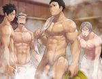  8_(yamalu) all_male black_hair bokuto_koutarou cropped gray_hair group haikyuu!! kuroo_tetsuro male navel nude penis pubic_hair sawamura_daichi short_hair sugawara_koushi towel uncensored 