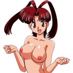  animated animated_gif antenna_hair bouncing_breasts breasts large_breasts lowres nipples nude solo upper_body utsugi_mikoto yuusha_ou_gaogaigar yuusha_series 