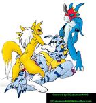  digimon flamedramon gabumon renamon weregarurumon 