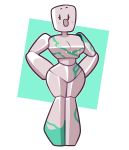  2019 alpha_channel blush breasts featureless_breasts female golem hi_res iron_golem kiwihermit looking_at_viewer minecraft not_furry simple_background solo standing transparent_background video_games 