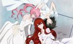  breast_hold dress faris_nyanyan makise_kurisu shiina_mayuri steins;gate wedding_dress 