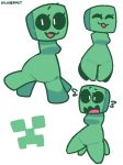  2019 breasts creeper featureless_breasts female kiwihermit minecraft not_furry open_mouth simple_background smile solo video_games wide_hips 