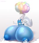  2019 alabaster_(lutnut215) anthro aquatic_dragon areola balloon big_breasts blue_hair bodily_fluids breasts digital_media_(artwork) dragon excessive_lactation female hair hi_res horn huge_breasts hyper hyper_breasts lactating looking_at_viewer marine membrane_(anatomy) membranous_wings milk nipples non-mammal_breasts nude simple_background solo tragicfame wings 