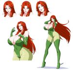  1girl batman_(series) breasts cleavage dc_comics devil-v full_body green_eyes highres huge_breasts pamela_lillian_isley poison_ivy red_hair solo_focus 