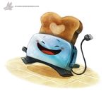  &lt;3 ambiguous_gender animate_inanimate bread cryptid-creations eyes_closed food happy jumping open_mouth simple_background smile solo the_brave_little_toaster toast toaster toaster_(the_brave_little_toaster) white_background 