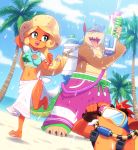  2019 5_fingers 5_toes activision anthro bandicoot barefoot baseball_cap beach blonde_hair bottomwear breasts canid canine canis clothed clothing cloud coco_bandicoot crash_bandicoot crash_bandicoot_(series) crocodile crocodilian crocodylid dingo dingodile eyewear female fingerless_gloves fingers gloves green_eyes group hair handwear hat headgear headwear hybrid kempferzero long_hair male mammal marsupial midriff navel open_mouth open_smile outside palm_tree reptile sand scalie scuba_gear seaside sharp_teeth shirt shorts sky smile sun_hat sunglasses swimming_goggles swimwear t-shirt teeth toes topwear tree video_games water water_gun 