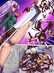  6+girls action akashiya_moka ass black_hair blonde_hair breasts brown_hair cecilia_alcott charlotte_dunois crossover deviantart_username eyepatch fighting_stance huang_lingyin infinite_stratos inner_moka jadenkaiba kicking large_breasts laura_bodewig leg_up legs light_blue_hair long_hair lying medium_breasts miniskirt multiple_girls on_back on_floor on_stomach paneled_background panels panties pantyshot parody red_eyes rosario+vampire sarashiki_kanzashi sarashiki_tatenashi school_uniform shinonono_houki silver_hair skirt smoke socks thighhighs thighs twintails unconscious underwear vampire very_long_hair 