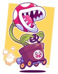  alpha_channel ambiguous_gender driving flora_fauna kart mario_bros mast3r-rainb0w nintendo not_furry open_mouth piranha_plant plant sharp_teeth signature simple_background smile smoke teeth tongue transparent_background vehicle video_games 