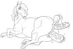  anal anal_masturbation dildo equid equine female feral horse mammal masturbation nikuyoku sex_toy simple_background toying_self vaginal vaginal_masturbation white_background 