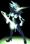  alternate_universe armor black_sclera bodily_fluids bottomless breasts clothed clothing digital_media_(artwork) female looking_at_viewer sharp_teeth solo teeth thewill under(her)tail undertale undyne undyne_the_undying video_games 