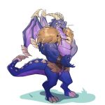  1:1 absurd_res activision anthro biped bubba_(spyro) cheschirebacon dragon hi_res horn male membrane_(anatomy) membranous_wings multicolored_scales muscular muscular_male purple_scales scales scalie solo spikes spyro_reignited_trilogy spyro_the_dragon two_tone_scales two_tone_tail video_games wings 