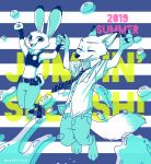  2019 anthro canid canine clothing disney female fox fur hi_res judy_hopps lagomorph leporid male mammal mochicco nick_wilde rabbit simple_background zootopia 