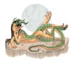  2008 5_toes animal_humanoid black_hair breasts dragon dragon_humanoid female green_scales hair horn humanoid katie_hofgard scales solo toes traditional_media_(artwork) 