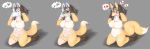  ! 2019 ? animal_mask anthro big_breasts blue_eyes blush bodily_fluids breasts canid canine female fox fox_mask fur grey_background hair human_to_anthro kneeling mammal mask naturally_censored navel nude one_eye_closed open_mouth sequence simple_background slightly_chubby solo species_transformation surprise tears transformation 失くし物 