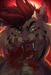  aerosocks anthro blood bodily_fluids canadian_lynx claws digital_media_(artwork) felid feline female fur lynx mammal nicole_(nicnak044) open_mouth paws smile solo teeth tongue whiskers 