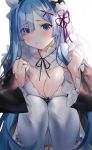  cleavage maid re_zero_kara_hajimeru_isekai_seikatsu rem_(re_zero) thighhighs yuuko_(030_yuko) 