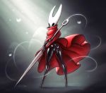  2019 anthro arthropod butt cloak clothing female hollow_knight hornet_(hollow_knight) insect looking_at_viewer looking_back mark_patten solo upskirt vessel_(species) video_games weapon 