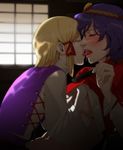  banned_artist blush breast_grab breasts closed_eyes fugi_jis grabbing kiss medium_breasts moriya_suwako multiple_girls realistic tongue touhou yasaka_kanako yuri 