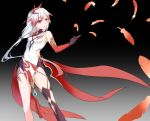  absurdres breasts china_dress chinese_clothes dress fu_hua gloves highres honkai_(series) honkai_impact_3rd multicolored_hair red_eyes small_breasts yinyu1999 