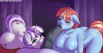  2019 animal_genitalia animal_penis anthro anthrofied areola balls blush breasts cutie_mark digital_media_(artwork) duo_focus equid equine equine_penis eyelashes eyes_closed faceless_male female friendship_is_magic group hi_res horn looking_at_viewer male male/female mammal my_little_pony nipples nude oral penis pterippus pussy sex tongue tongue_out twilight_velvet_(mlp) twistedscarlett60 unicorn windy_whistles_(mlp) wings 