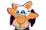  biceps big_breasts bodily_fluids breasts clothed clothing exercise female rouge_the_bat simple_background solo sonic_(series) sweat tinydevilhorns tinydevilhorns_(artist) workout 